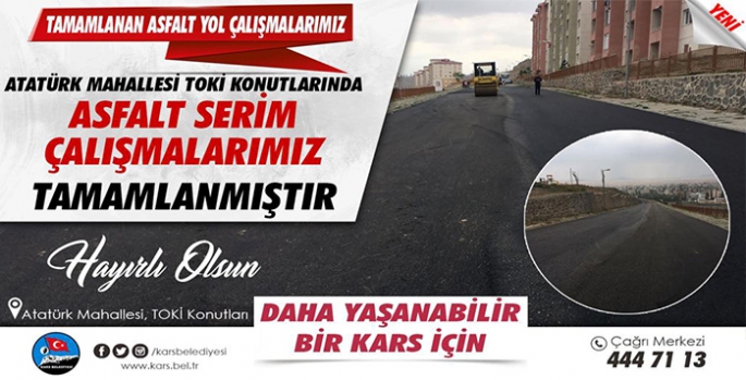 Asfalt Serim Çalışmalarımız Atatürk Mahallesinde Tamamlandı