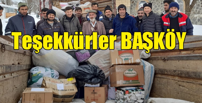 Başköy köyünden depremzedelere yardım seferberliği