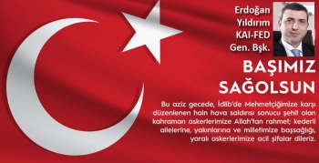 Erdoğan Yıldırım, şehitlerimiz için başsağlığı mesajı yayınladı