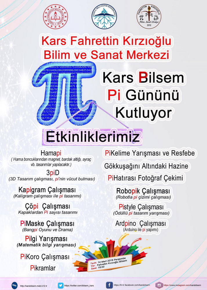 Fahrettin Kırzıoğlu Bilim ve Sanat Merkezinin Dünya Pi Günü Programı