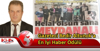 Gazeteci Bedir Altunok’a En İyi Haber Ödülü