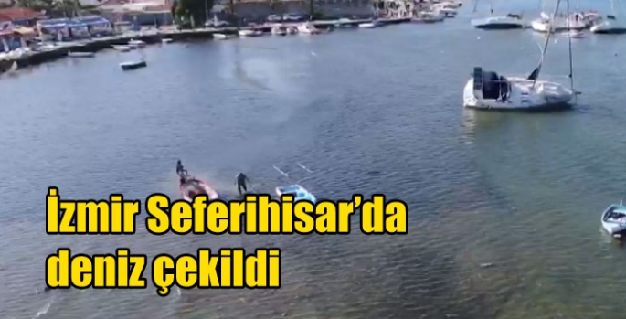 İzmir Seferihisar’da deniz çekildi