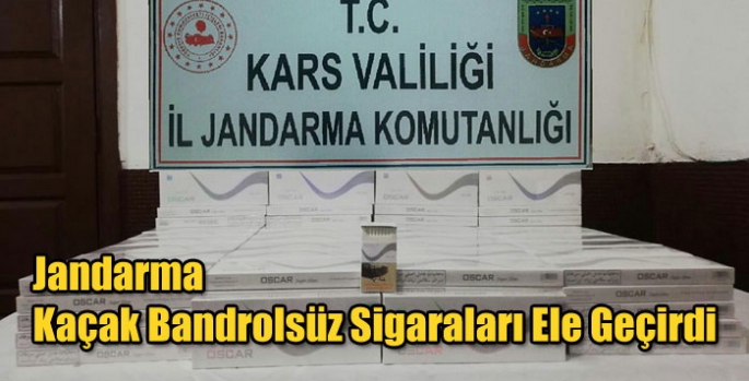 Jandarma Kaçak Bandrolsüz Sigaraları Ele Geçirdi