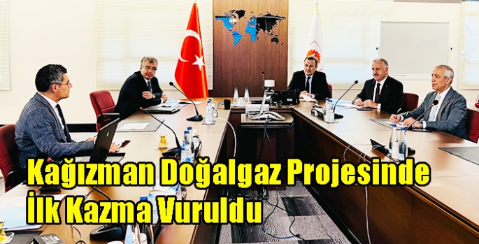 Kağızman Doğalgaz Projesinde İlk Kazma Vuruldu