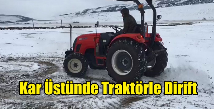 Kar Üstünde Traktörle Dirift