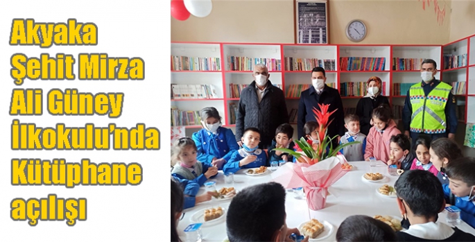 Kars Akyaka Şehit Mirza Ali Güney İlkokulu’nda Kütüphane açılışı