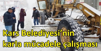 Kars Belediyesi’nin karla mücadele çalışması