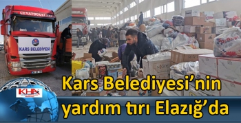 Kars Belediyesi’nin yardım tırı Elazığ’da