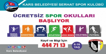 Kars Belediyesi Ücretsiz Spor Okulu Kayıtları Başladı