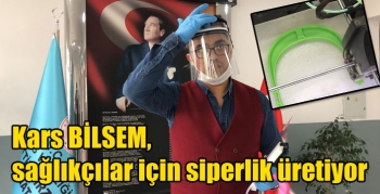 Kars BİLSEM, sağlıkçılar için siperlik üretiyor