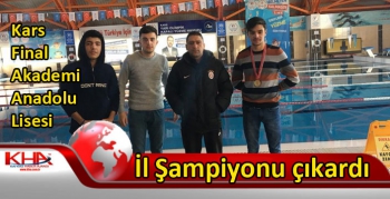 Kars Final Akademi Anadolu Lisesi yüzmede de birinci