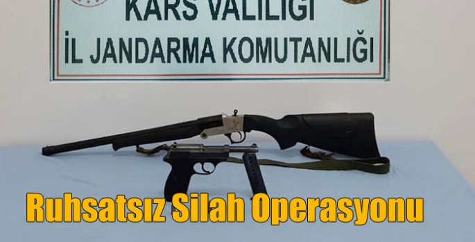 Kars Jandarmasından Ruhsatsız Silah Operasyonu