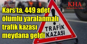 Kars’ta, 449 adet ölümlü yaralanmalı trafik kazası meydana geldi