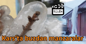 Kars’ta buzdan manzaralar