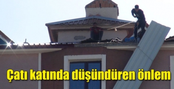 Kars’ta çatı katında düşündüren önlem