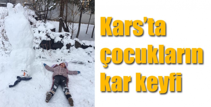 Kars’ta çocukların kar keyfi