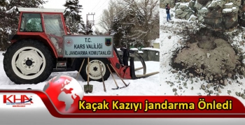 Kars’ta Kaçak Kazıyı jandarma Önledi