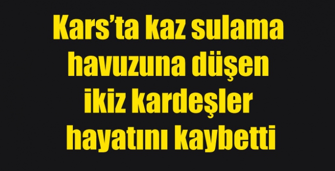 Kars’ta kaz sulama havuzuna düşen ikiz kardeşler hayatını kaybetti