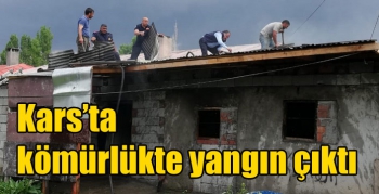 Kars’ta kömürlükte yangın çıktı