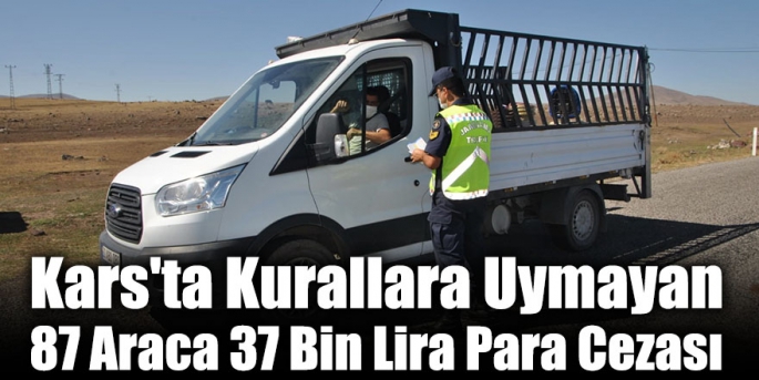 Kars'ta Kurallara Uymayan 87 Araca 37 Bin Lira Para Cezası