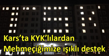 Kars’ta KYK’lılardan Mehmeçiğimize ışıklı destek