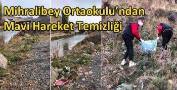 Kars’ta Mihralibey Ortaokulu’ndan Mavi Hareket Temizliği