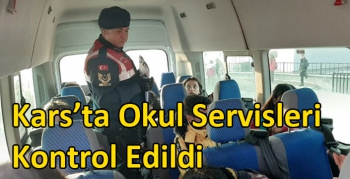 Kars’ta Okul Servisleri Kontrol Edildi