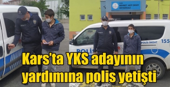 Kars’ta YKS adayının yardımına polis yetişti