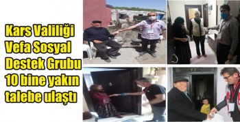 Kars Valiliği Vefa Sosyal Destek Grubu 10 bine yakın talebe ulaştı