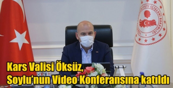 Kars Valisi Öksüz, Soylu’nun Video Konferansına katıldı