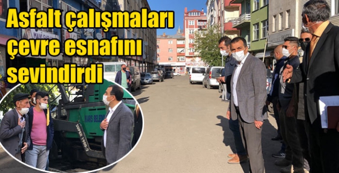 Kars Valisi ve Belediye Başkan Vekili Türker Öksüz asfalt çalışmalarını inceledi