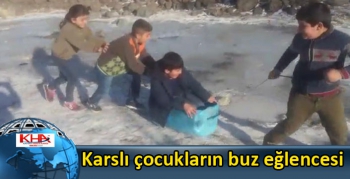 Karslı çocukların buz eğlencesi