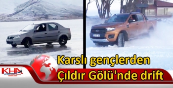 Karslı gençlerden Çıldır Gölü'nde drift