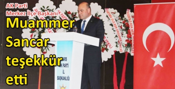 Muammer Sancar teşekkür etti