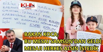 Samsunlu minik kardeşlerin “Evde kalın” paylaşımı