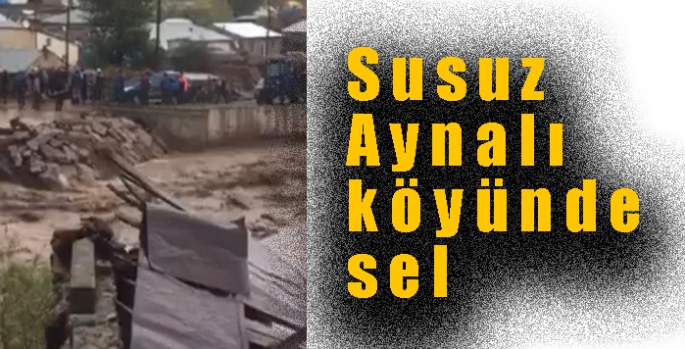 Susuz Aynalı köyünde sel