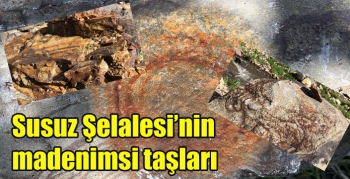 Susuz Şelalesi’nin madenimsi taşları