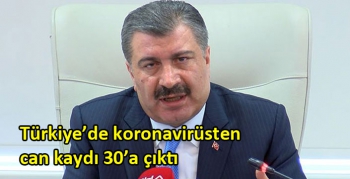 Türkiye’de koronavirüsten can kaydı 30’a çıktı