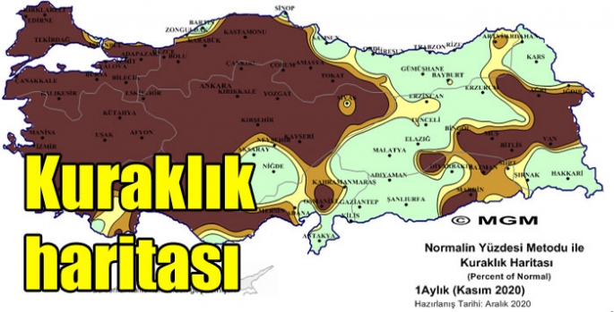 Türkiye’nin kuraklık haritası